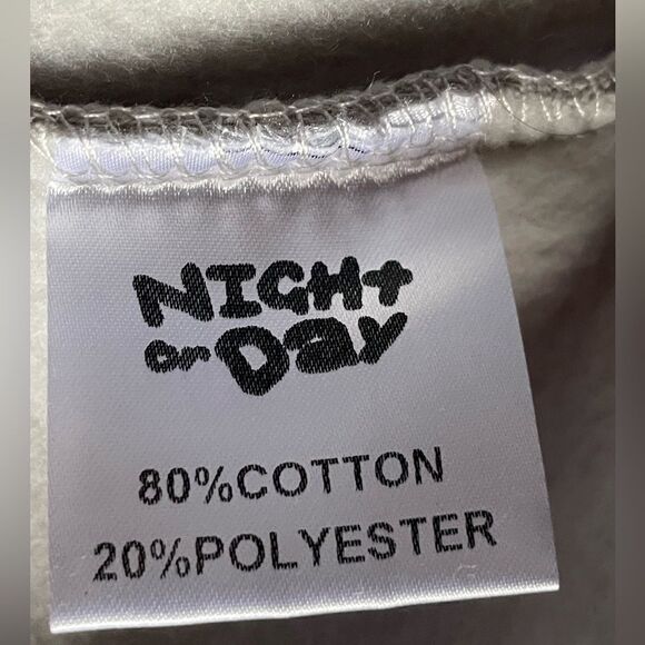 Night or Day Light Grey Pullover Chunky Fleece Lined Hoodie (Size: XL) - Picture 8 of 16